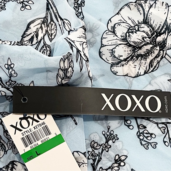 New XOXO Button Down Shirtdress Kimono Tunic Swimsuit Cover Up Sheer Women’s L - Picture 6 of 8